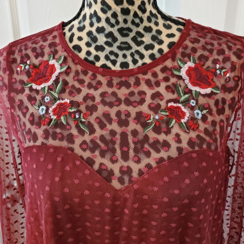 Crave Fame Embroidered Semi-Sheer Top - Picture 5 of 11